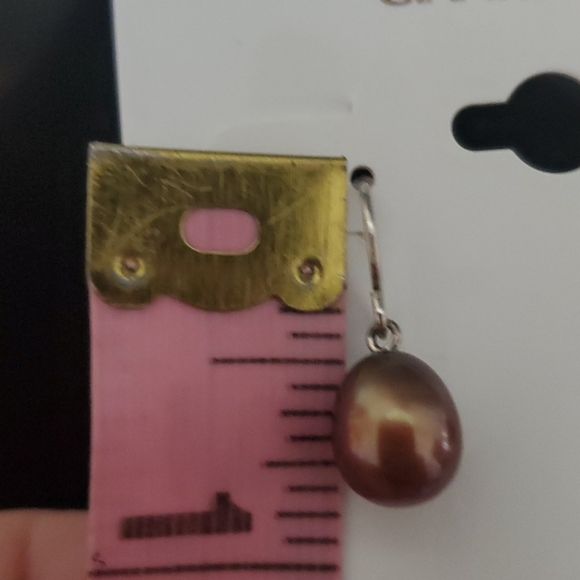 Giani Bernini Chocolate Cultured Freshwater Pearl Drop Earrings (7mm) - Picture 3 of 4